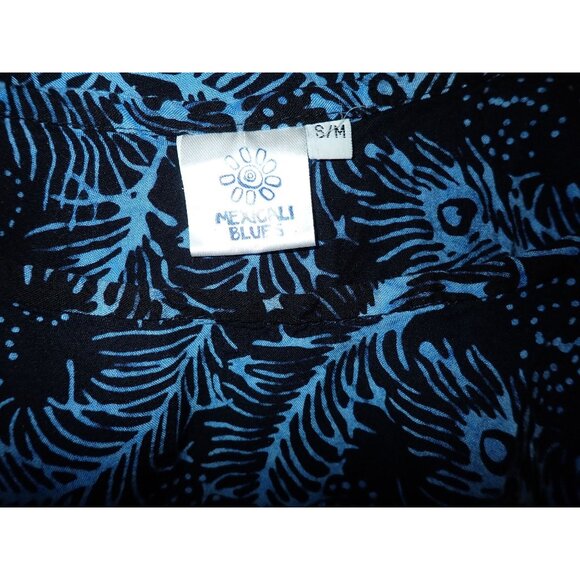 Mexicali Blue Sleeveless Top Women S/M Flowey Tunic Ruffle Tiered Boho Hippie - Picture 7 of 8